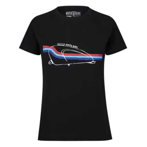T-Shirt - Moto Tank (Black/Blue Stripe)