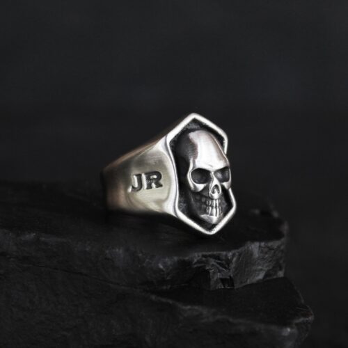 Skull Shield Ring - Silver