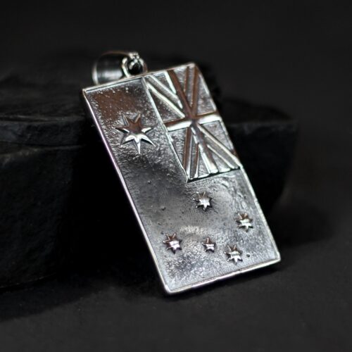 Aussie Flag Pendant - Silver