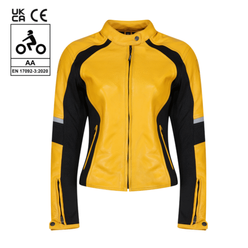 Fiona Yellow Leather Jacket